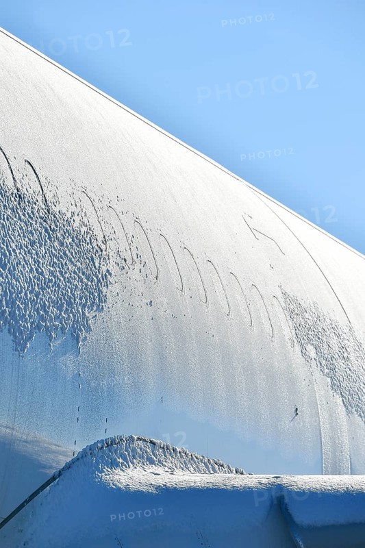 Ice-covered aircraft