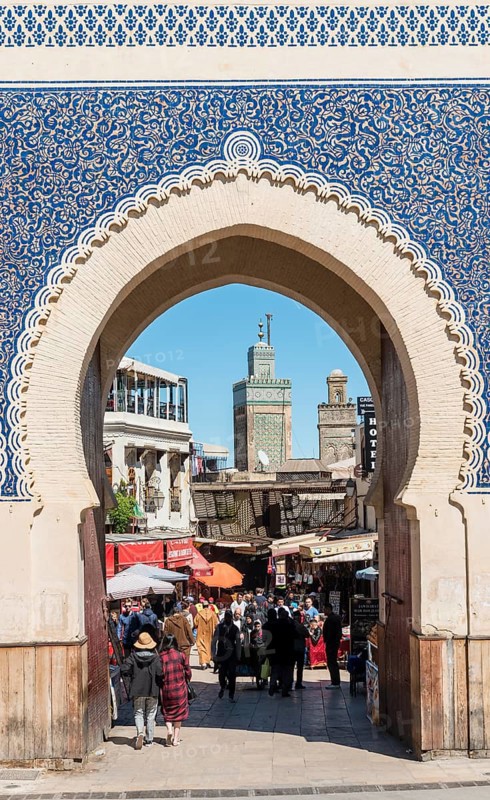 Locals in front of Bab Boujeloud