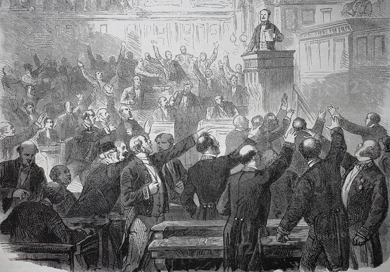 The declaration of war in the Senate in Paris on the 15th of July 1870