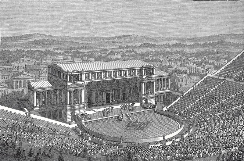The Dionysus Theater in Athens in ancient Greece