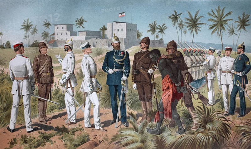 A variety of uniforms of the protection force