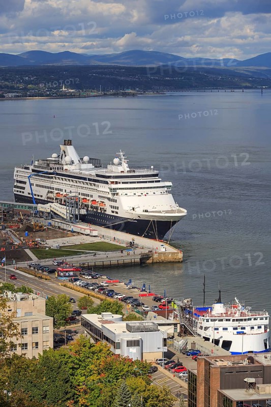 Cruise ship MS Veendam anchors in port