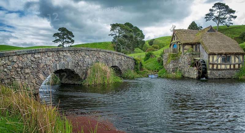 The historical water mill in Hobbiton