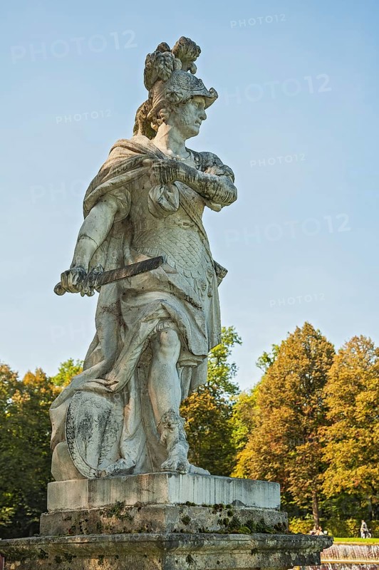 Park with statue of Mars