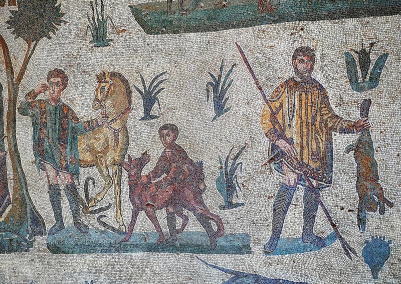 Roman mosaic of Hunters hunting