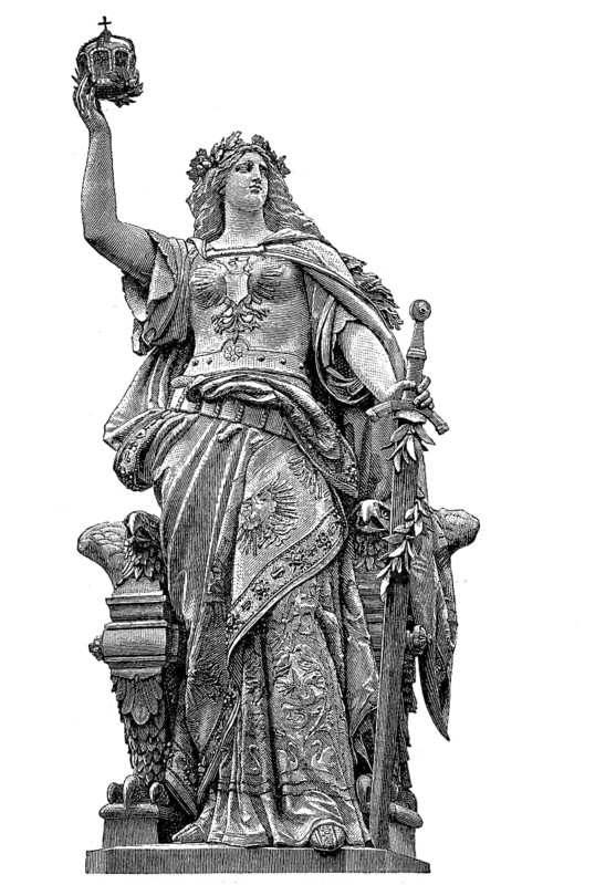 The Niederwalddenkmal near Ruedesheim on the Rhine in Hesse