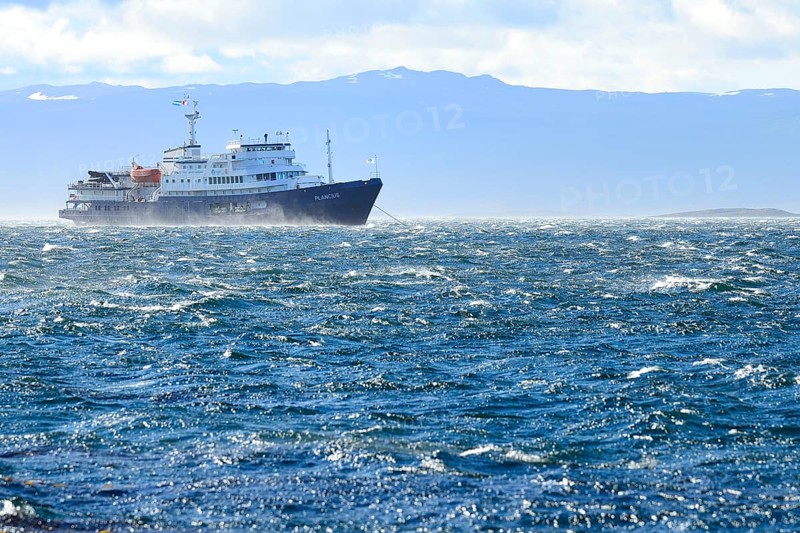 Cruise ship for Antarctica at anchor