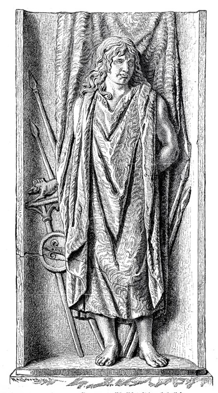 The Roman triumphal relief of a captive Germanic tribes in the Vatican Museum