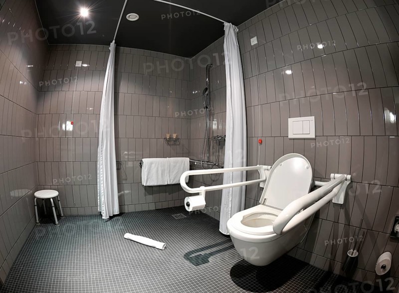 Disabled toilet and shower in a hotel