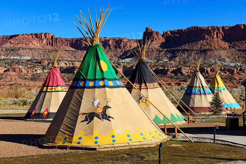 Indian tipis to spend the night at Capitol Reef Resort