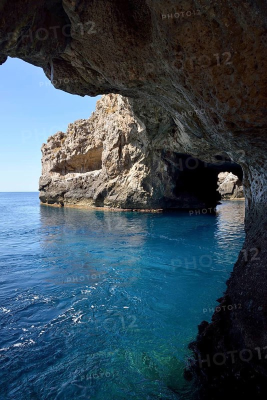 View from the sea cave Grotta Perciata