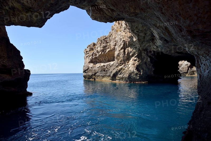 View from the sea cave Grotta Perciata