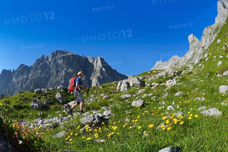 Mountaineer climbing the Hochkonig