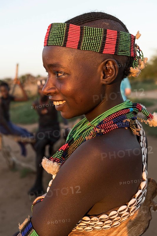 Young married woman with head and necklace