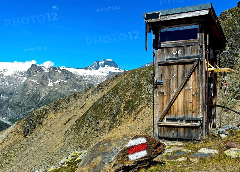 Toilet at the Bietschhorn mountain hut