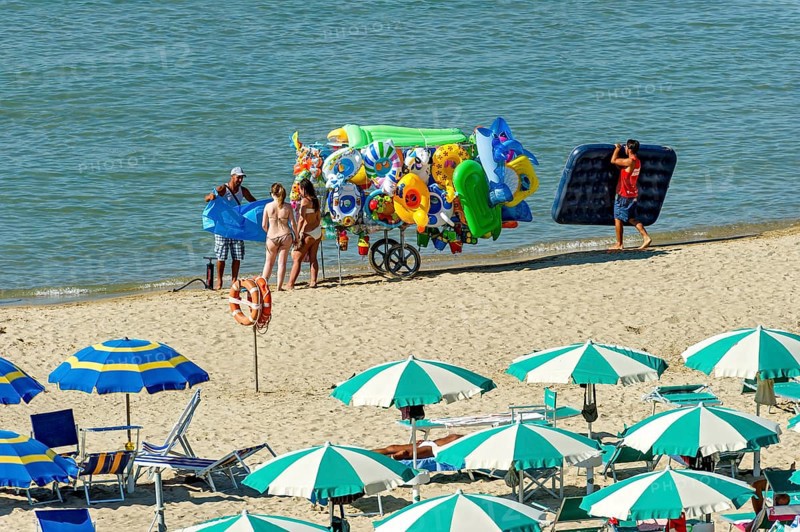 Vendor with beach toys at the beach