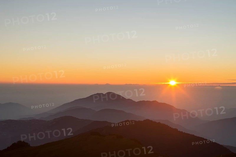 Sunset over the Hehuanshan Mountains