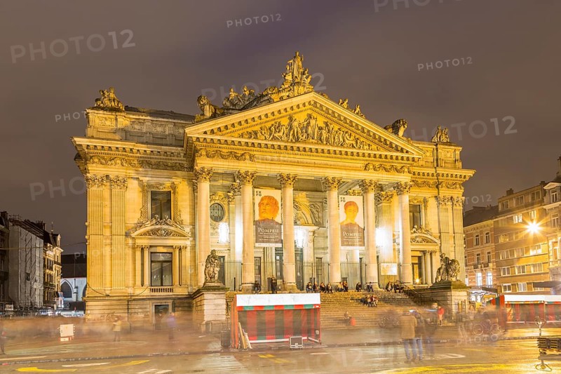 Brussels Stock Exchange at Night