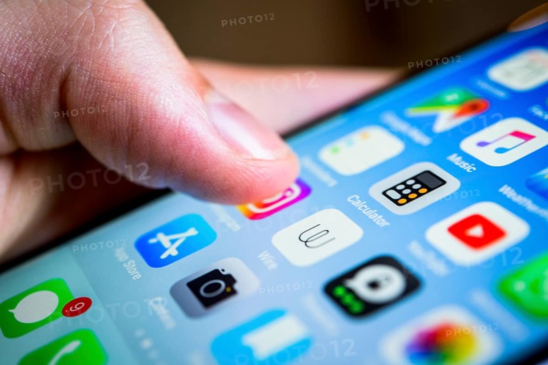 Finger touching display