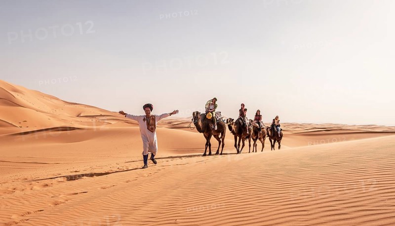 Tourists with Bedouin guide