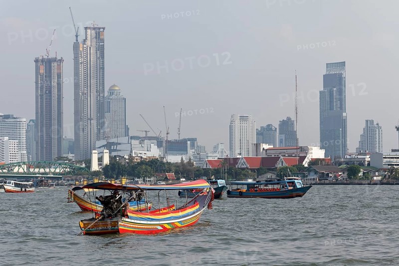 Longtail boats on the Mae Nam Chao Phraya River