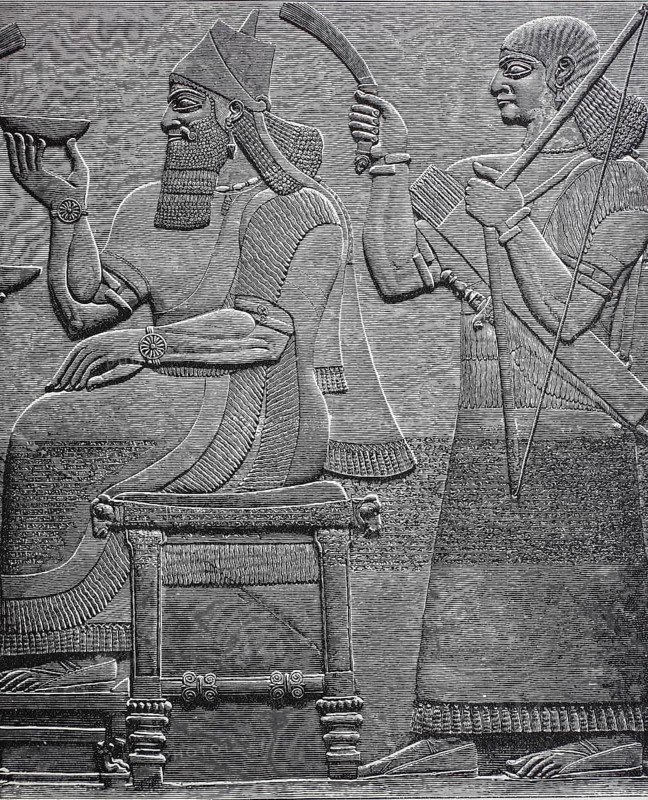 Ashur-nasir-pal II on the throne