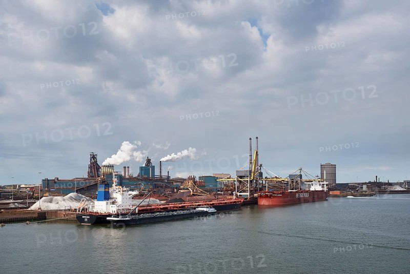 Steel mill of Tata Steel on the North Sea coast near Amsterdam