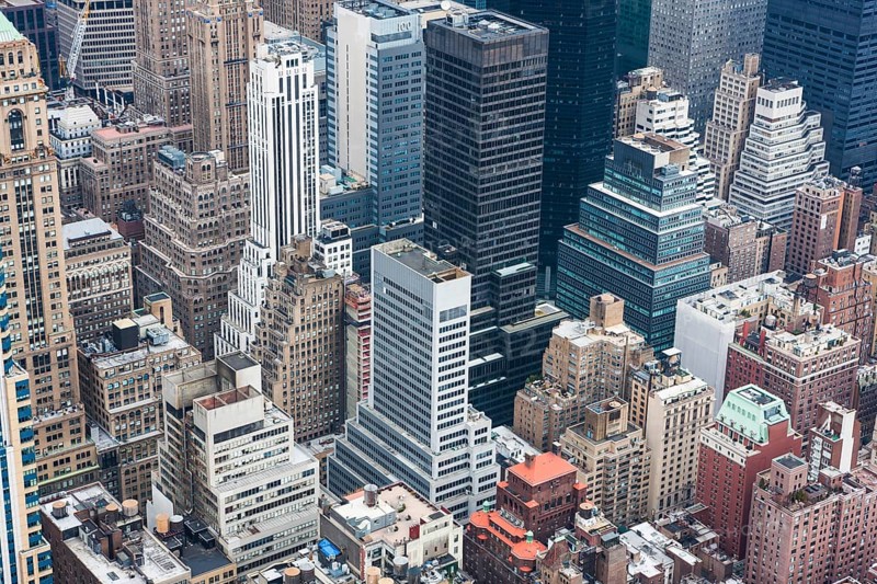 View from above on skyscrapers