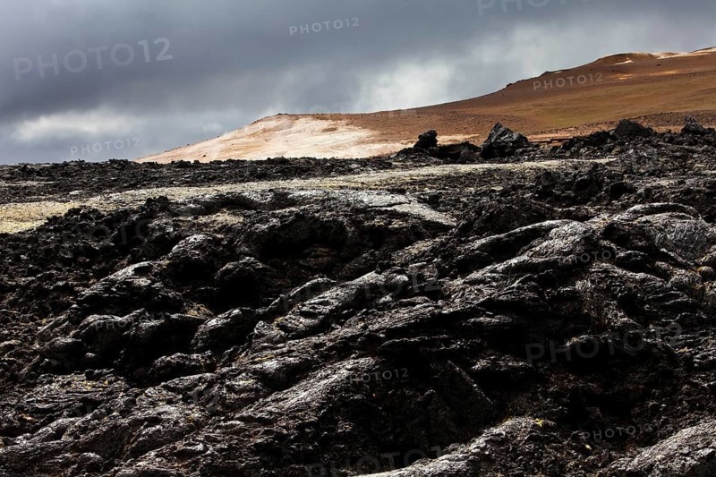 Lava field at Krakan Krafla volcano