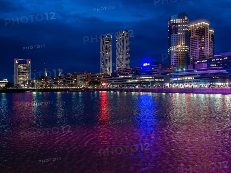 High-rise buildings at the south dock on the river Rio de la Plata
