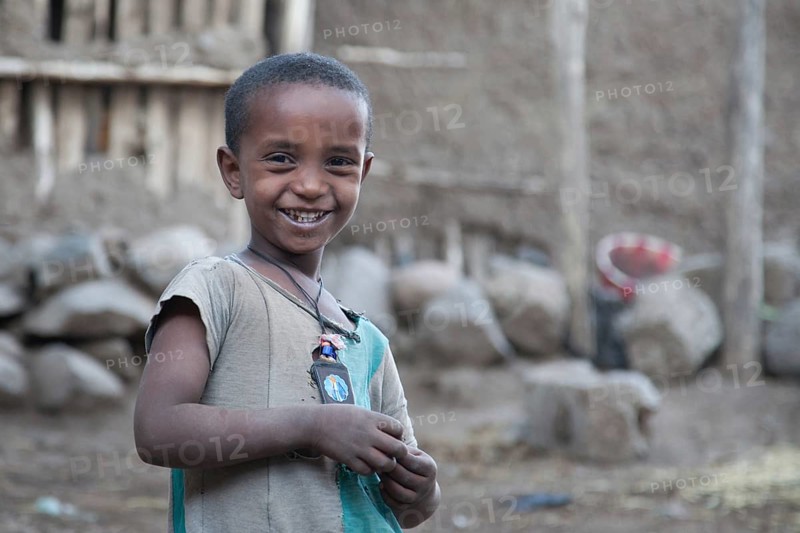 Portrait of a boy in a village