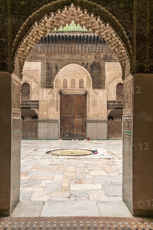 Gate to the courtyard of the Koran school Medersa Bou Inania