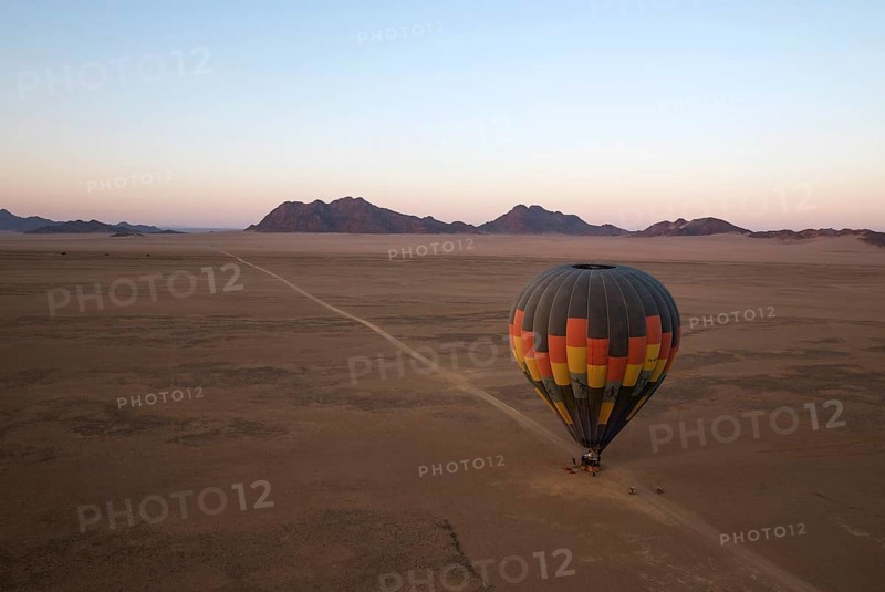 Hot-air balloon is ready for take-off