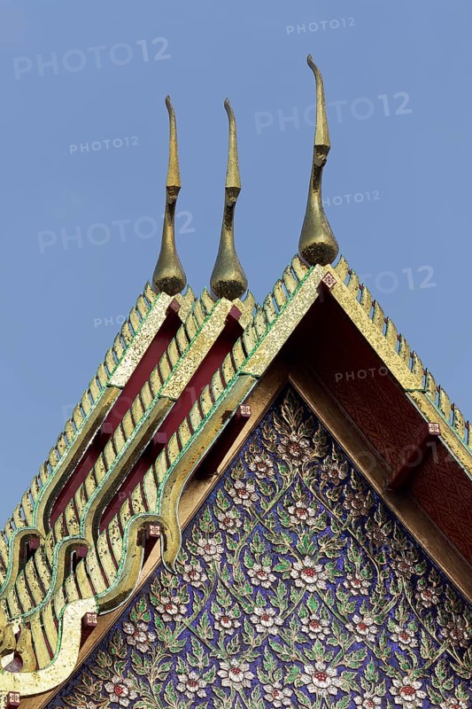 Temple roof with gable mosaic
