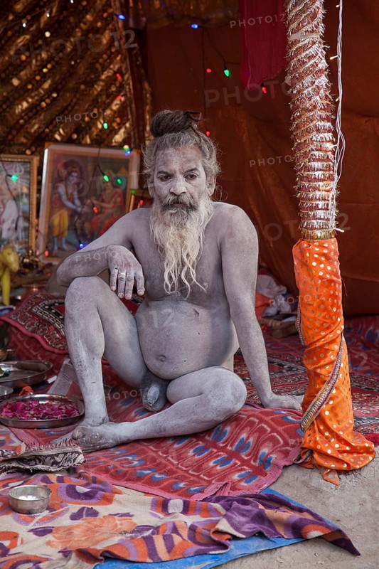 Naked Sadhu during Hindu festival Kumbh Mela