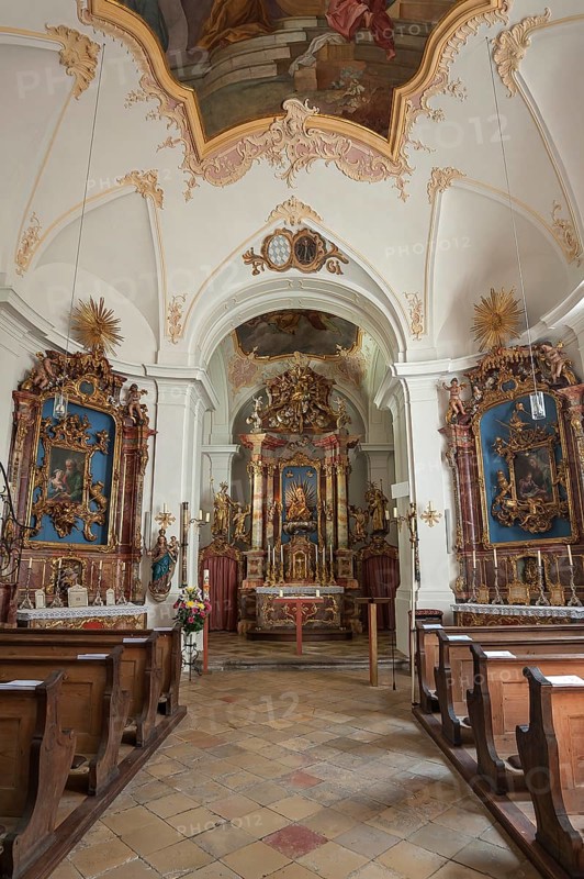Baroque interior with altar