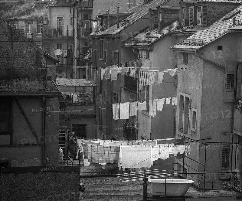 Clothes lines in the city centre of Freiburg
