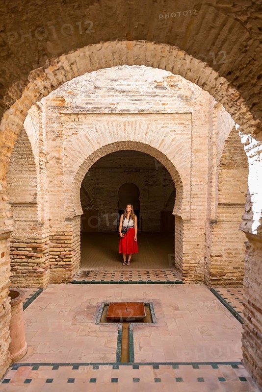 Woman with red dress