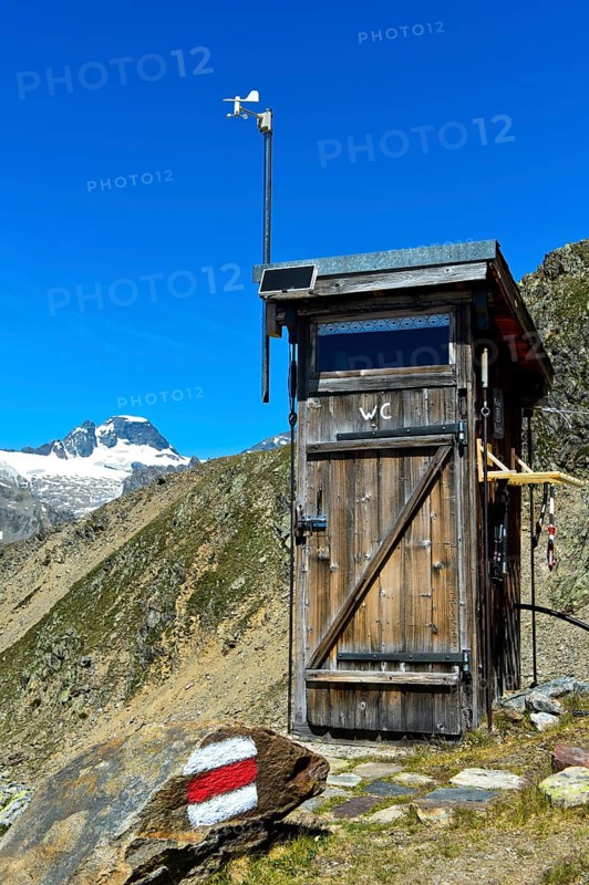 Toilet at the Bietschhorn mountain hut