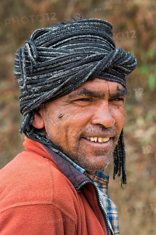 Nepalese man wearing a scarf