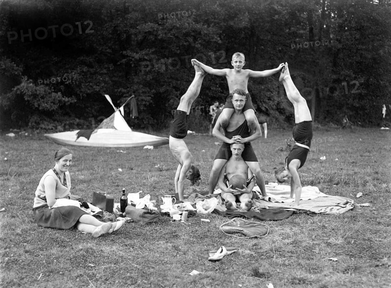 Acrobatics at a picnic