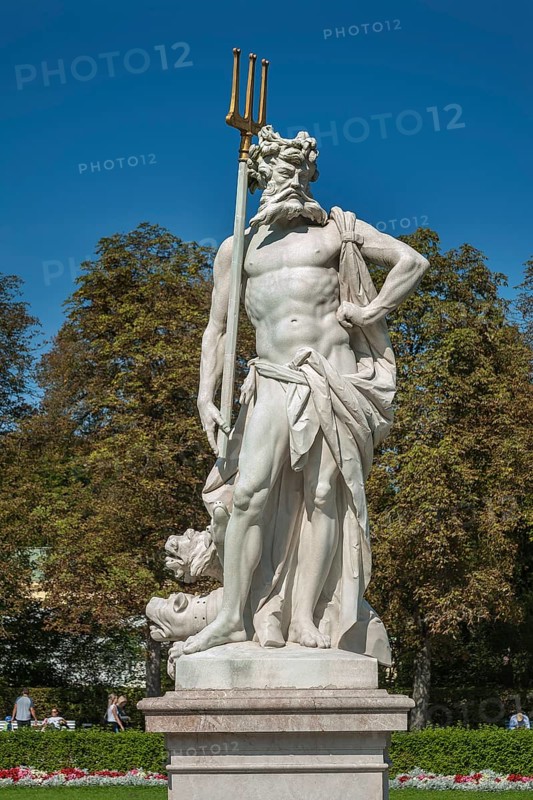 Park with statue of Pluto