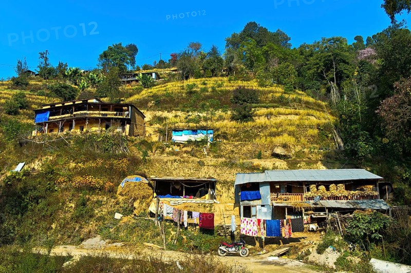 Terrace fields and farmstead near Nagarkot