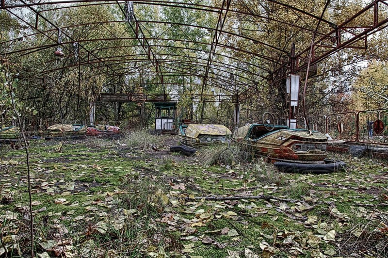 Destroyed bumper cars