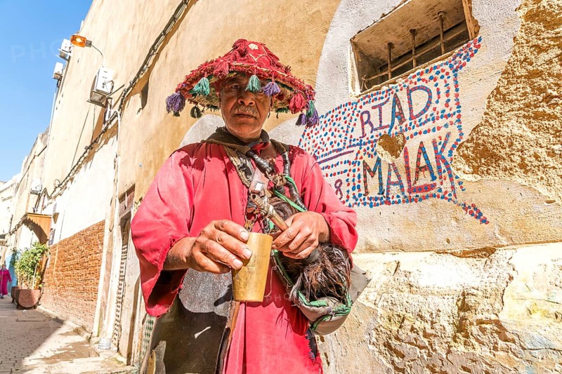 Traditional water seller in the Medina