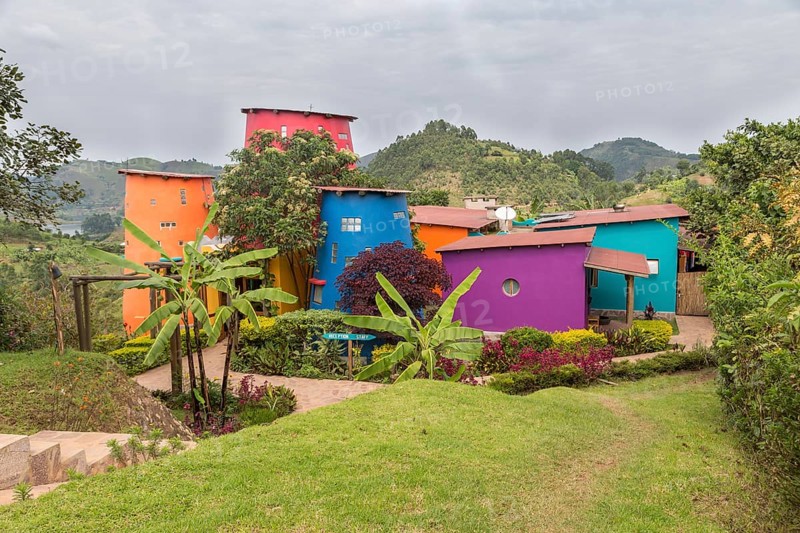 Colorful cottages of Chameleon Hill Lodge