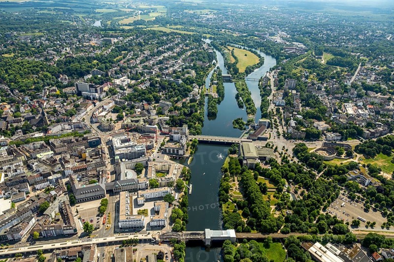 Mulheim city centre with views of Ruhrbania