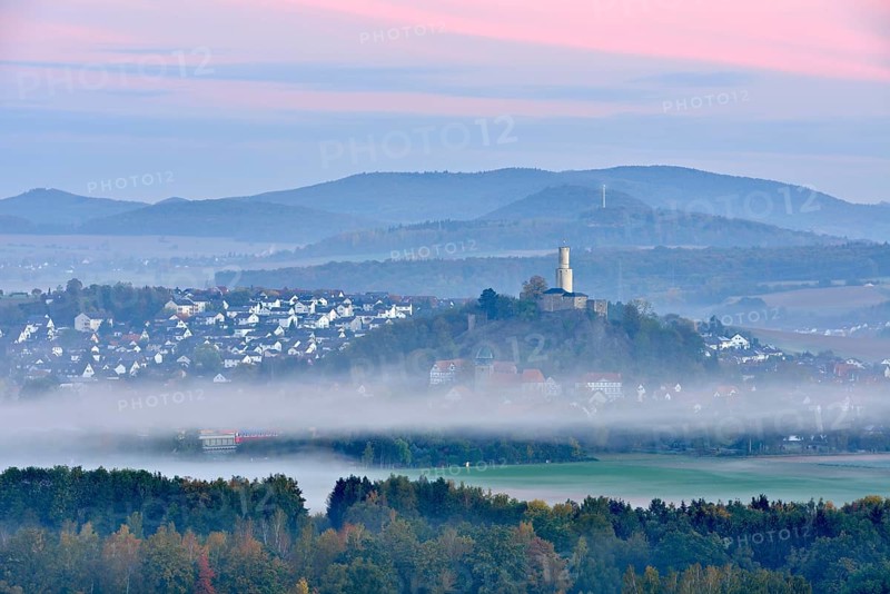 View of the city of Felsberg with Felsburg castle