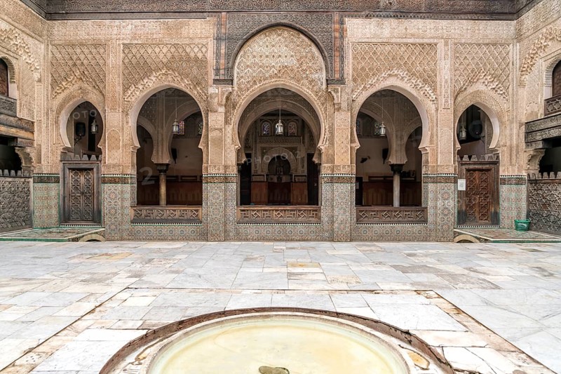 Courtyard of the Koran school Medersa Bou Inania