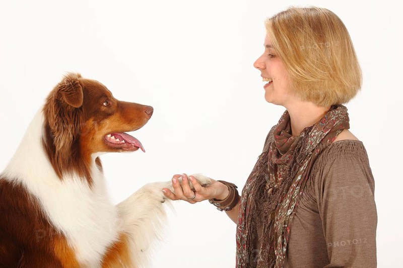 Woman and Australian Shepherd